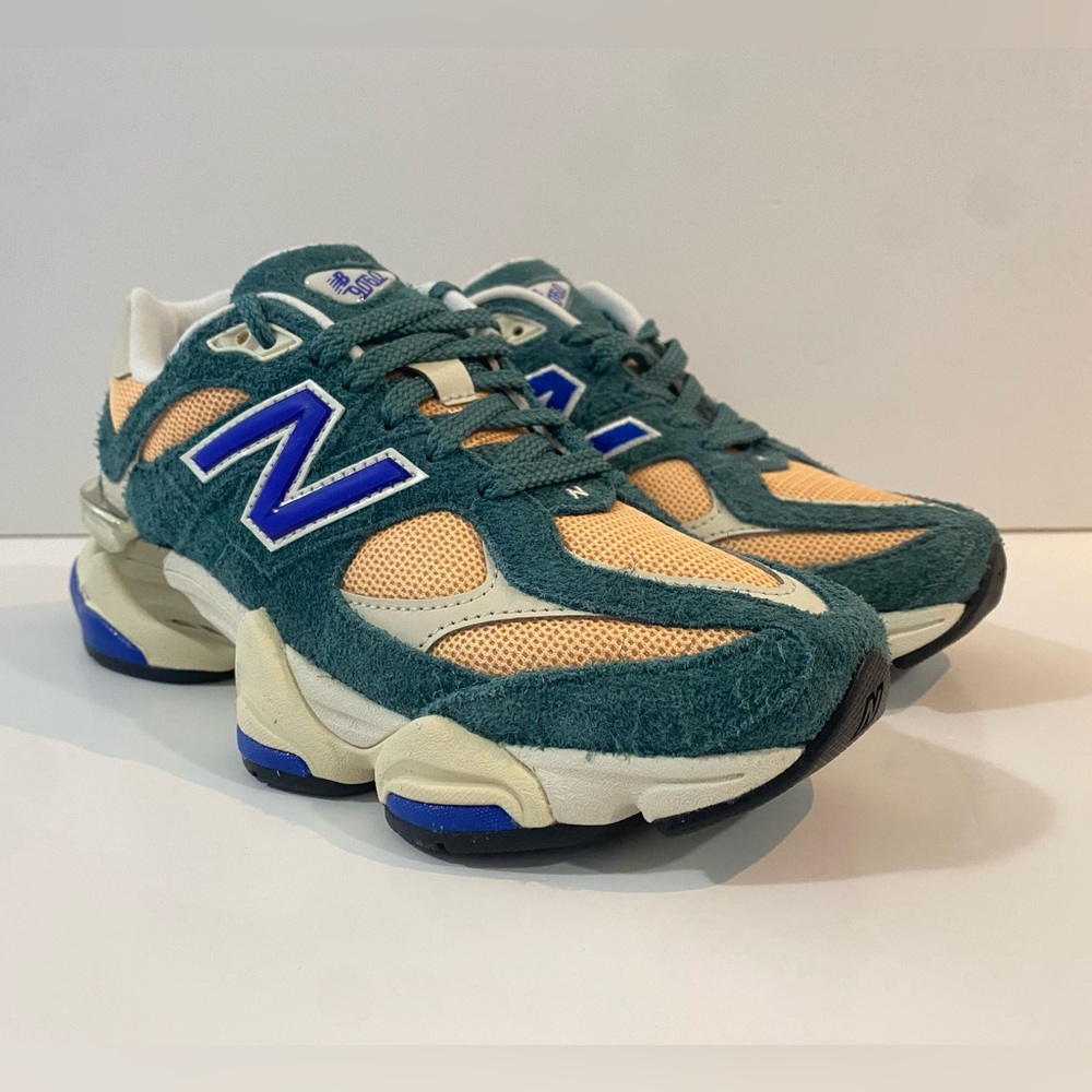 New Balance 9060 Green Orange Sneakers